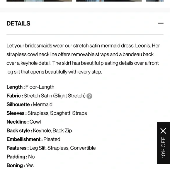 Azazie Strapless Satin Dress in Purple - Picture 5 of 7